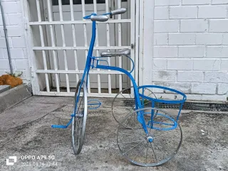 Bicicleta Decorativa Jardín Azul