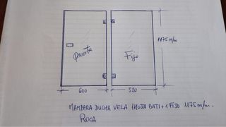 Mampara de ducha de cristal nueva