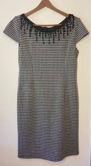 Tubino grigio con perline