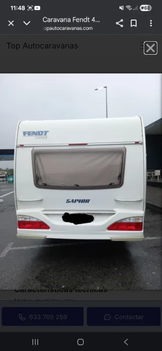 Vendo caravana fendt saphir full equip 2010