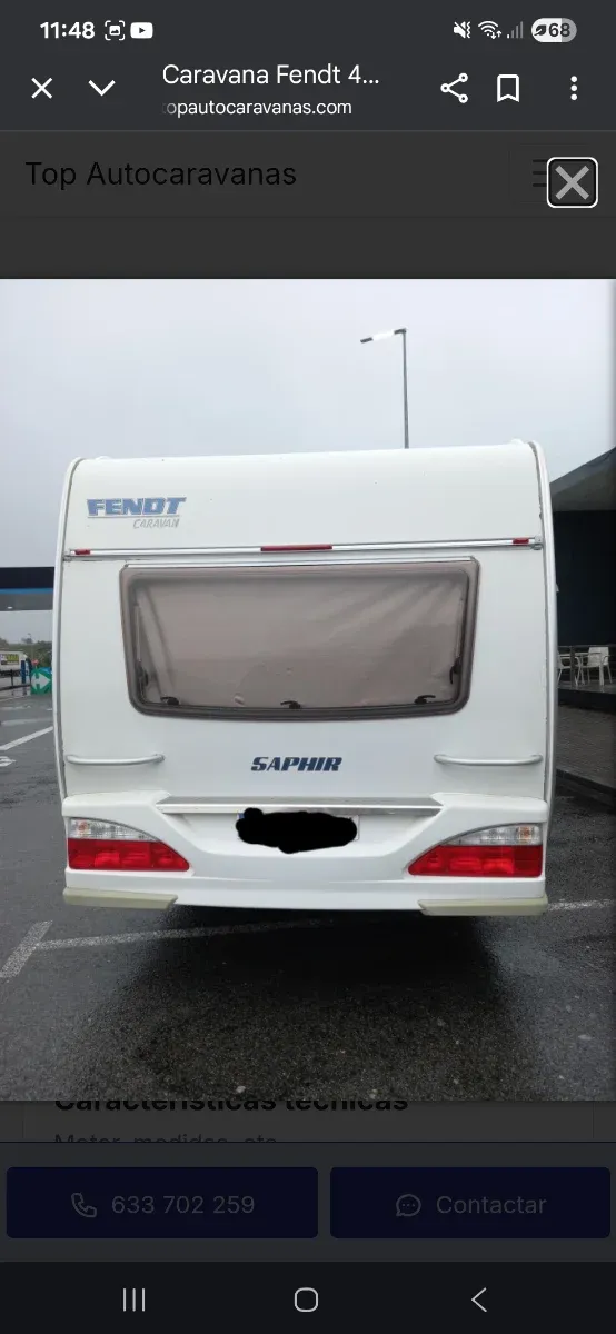 Vendo caravana fendt saphir full equip 2010