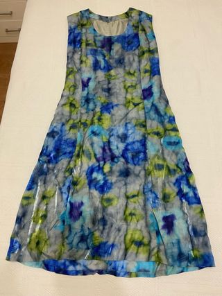 Vestido de seda vintage estampado floral