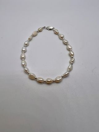 Pulsera Plata Ley Perla Natural