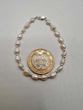 Pulsera Plata Ley Perla Natural