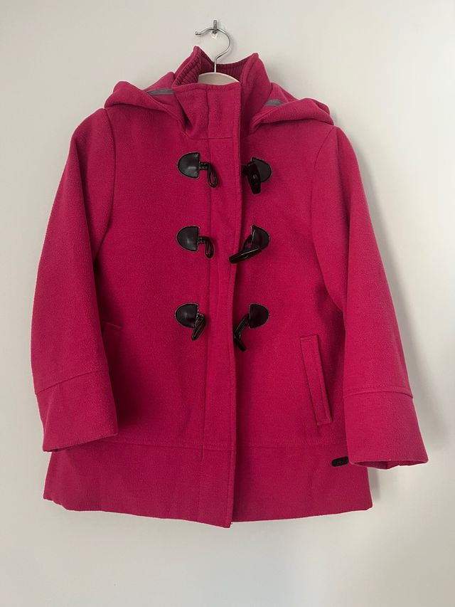 Chaquetón niña fucsia con botones