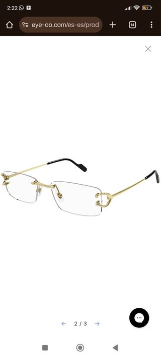 Gafas Cartier CT0344O Shiny Gold