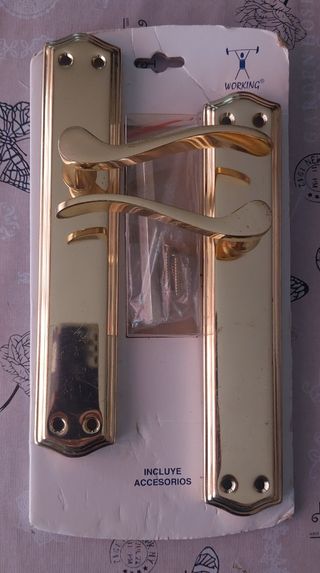 Manillas Puertas Madera Doradas