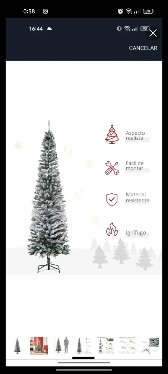 Árbol de Navidad artificial no incluye la decorac