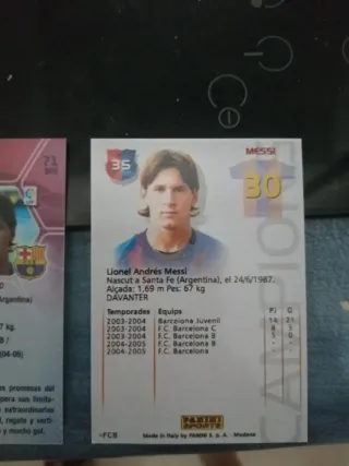 Cromos Messi Champions League y demás. 2005 06