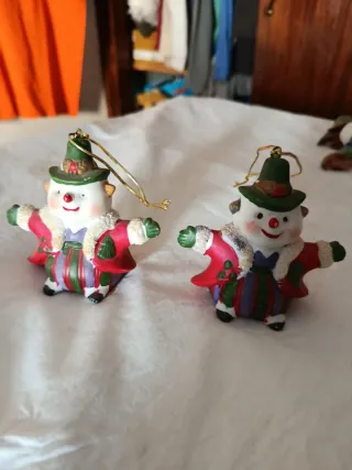 2 Figuras Papá Noel Porcelana Antiguas