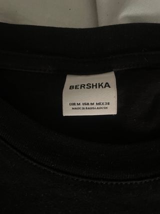 Camiseta Bershka Negra Talla M Hombre