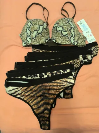 Conjunto Sujetador y Bragas 36B Animal Print
