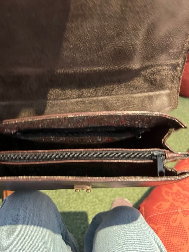 Bolso vintage piel marrón