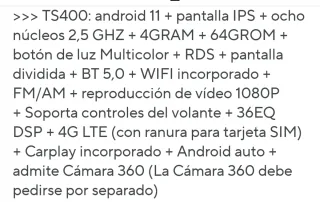 Radio Multimedia Coche Android 11  4 RAM+64GB ROM