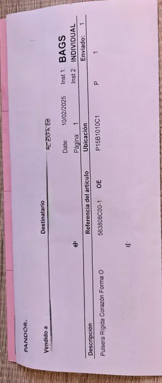 Pulsera Pandora Corazón Rigida