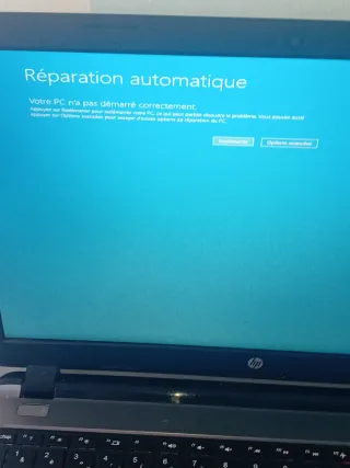 Ordenador portátil HP mesale esta pantalla azul