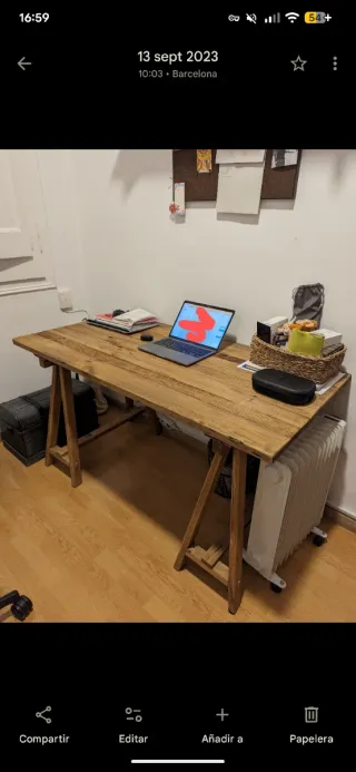 Mesa escritorio rústica madera