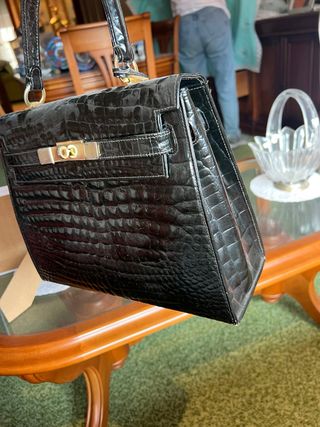 Bolso vintage piel negro