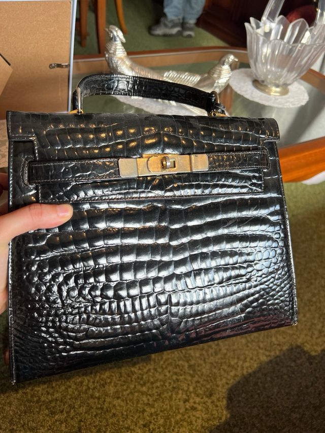 Bolso vintage piel negro