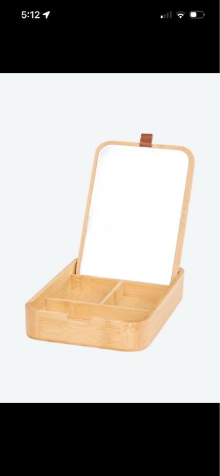 Organizer trucco bambù con specchio