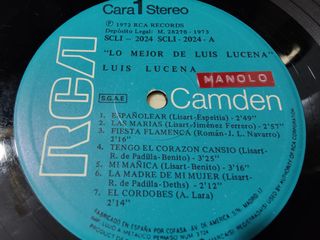Vinilo Lo Mejor de Luis Lucena RCA Camden