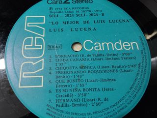 Vinilo Lo Mejor de Luis Lucena RCA Camden