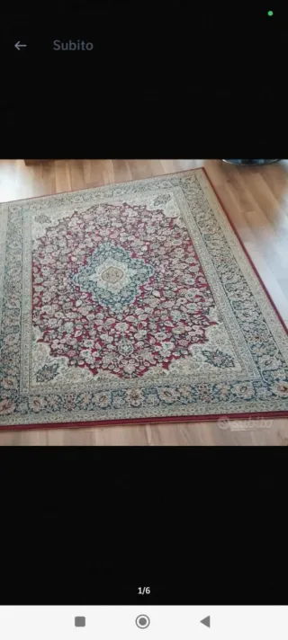 Tappeto classico rosso e blu