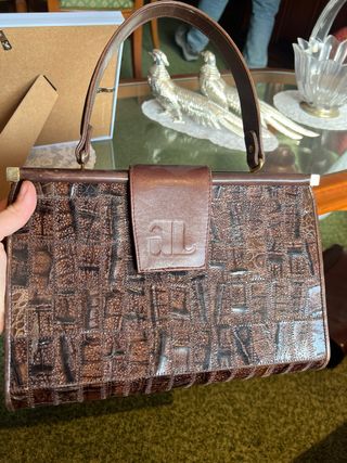 Bolso vintage piel marrón