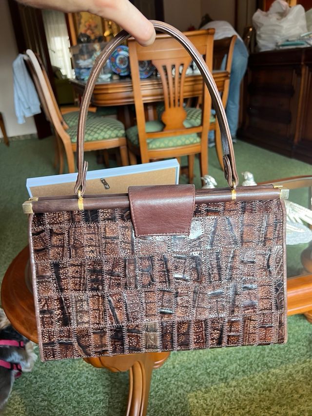 Bolso vintage piel marrón