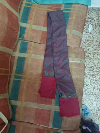 Pañuelo de seda 100% morado y rojo