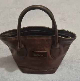 Bolso de mano Barbour piel marrón