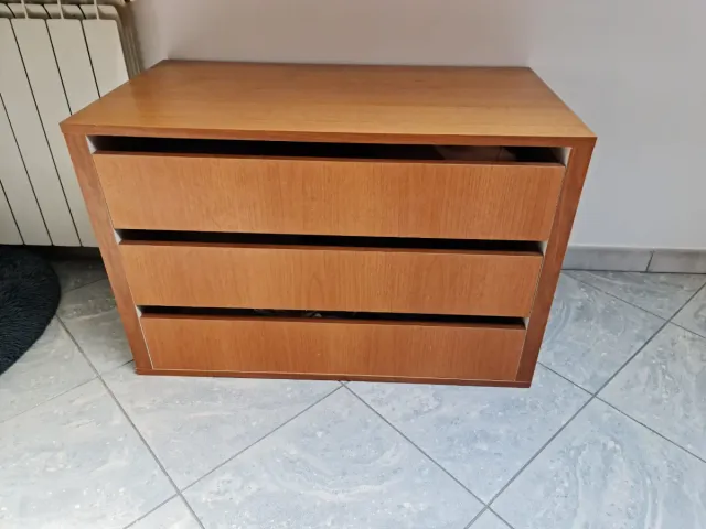 Cassettiera legno piccola 3 cassetti