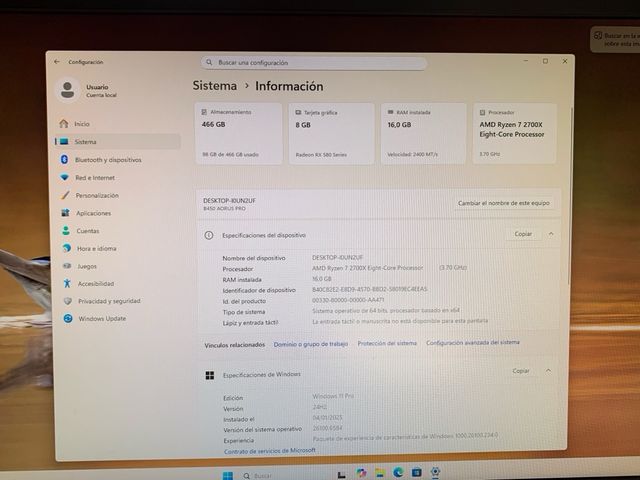 PC Gaming Ryzen 7 2700X RX 580 8GB Hummer