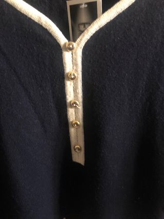 Maglione pura lana blu e bianco