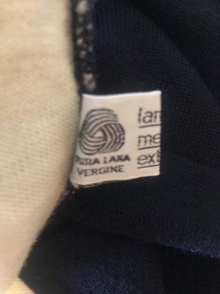 Maglione pura lana blu e bianco