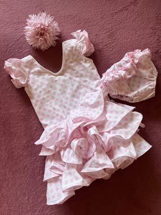 Vestido Flamenca Bebé Talla 2 Pastel