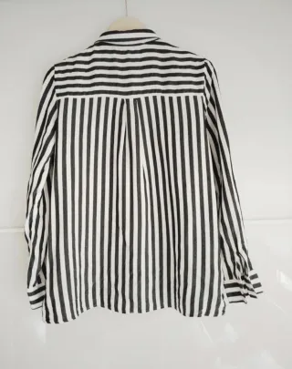 Camisa Zara Rayas Blanco y Negro