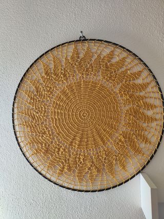 Mandala uncinetto giallo cotone