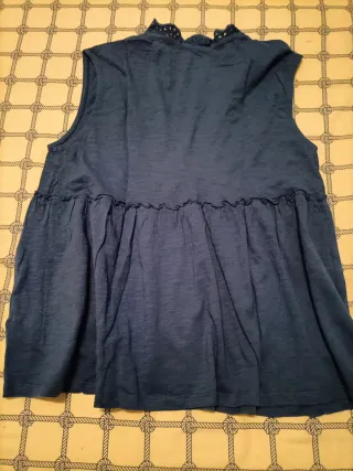 Blusa sin mangas Easy Wear azul talla M