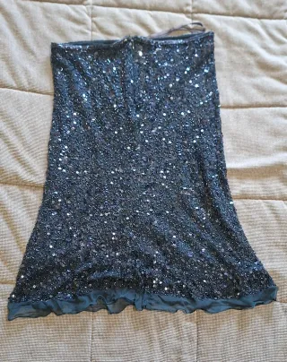 Falda de seda con lentejuelas