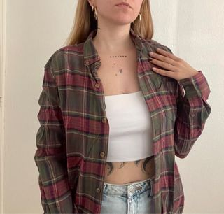 Pull and Bear Camisa/Sobrecamisa Cuadros