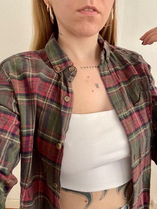 Pull and Bear Camisa/Sobrecamisa Cuadros