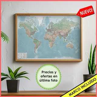 Cuadro Mapa del mundo Poster Mapamundi Politico