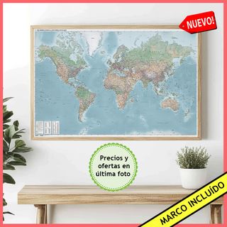 Cuadro Mapa del mundo Poster Mapamundi Politico