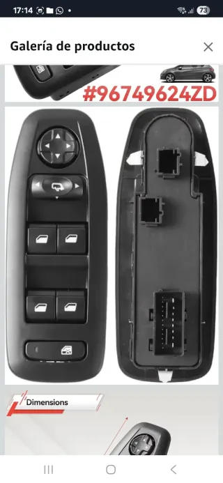 Panel Botones Control Elevalunas Coche