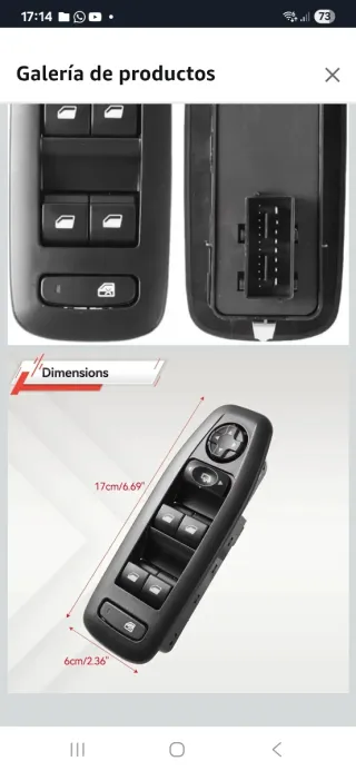 Panel Botones Control Elevalunas Coche