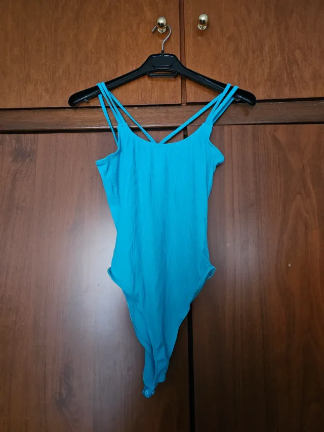 Body Lefties Turquesa Tiras Cruzadas