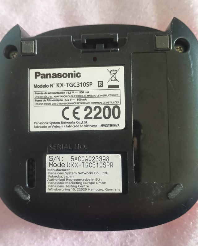 Teléfono Inalámbrico Panasonic Negro y Rojo