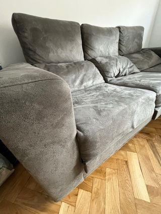 Sofá modular gris de tela