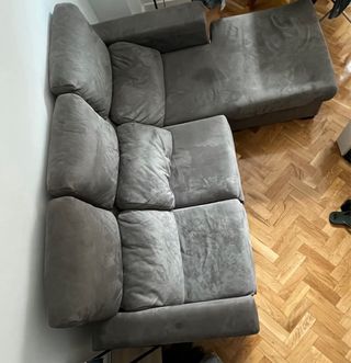 Sofá modular gris de tela